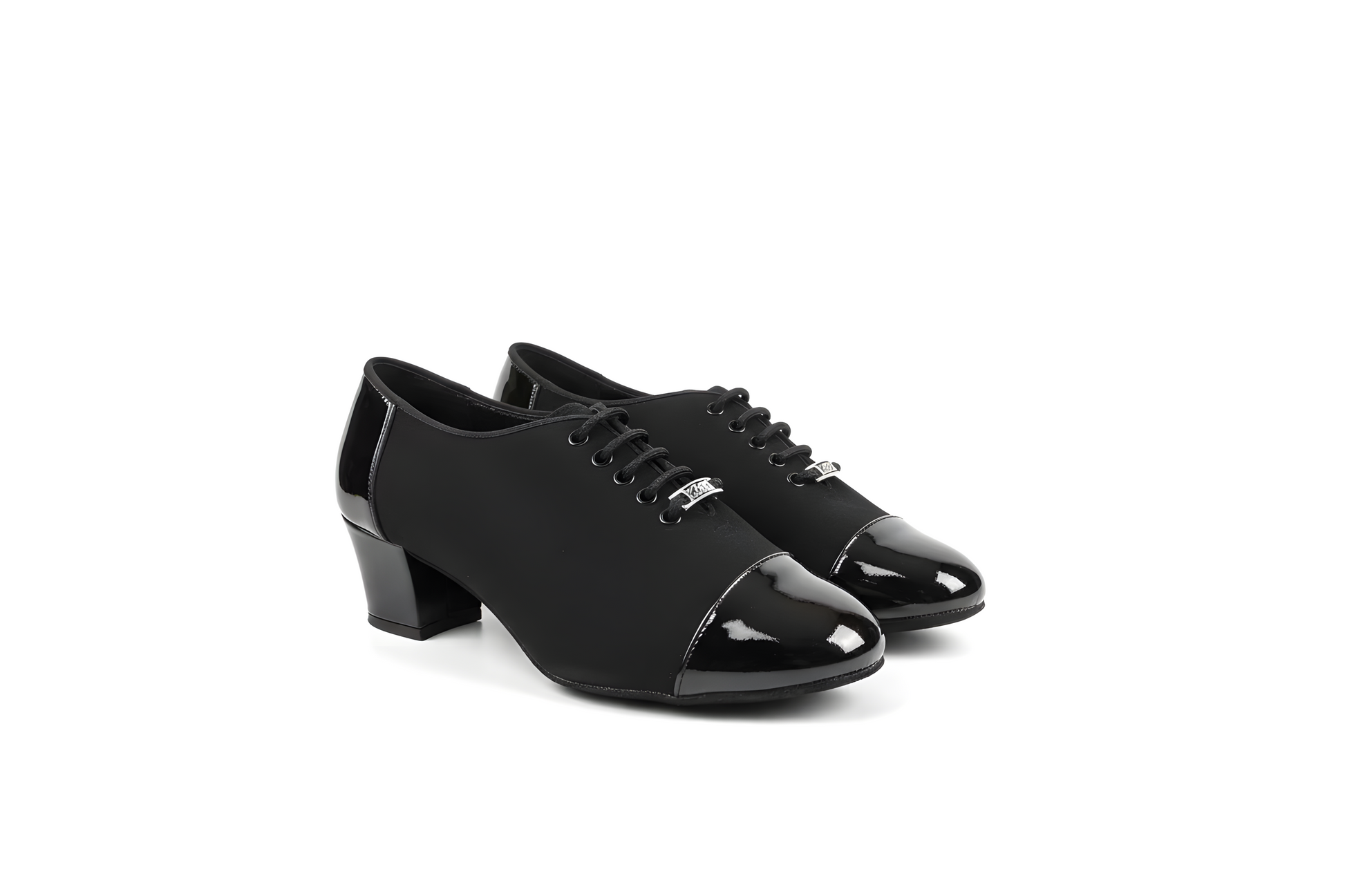 Women Patent+Canvas Dance Shoes – 55 mm Heel, Whole Sole - Latin & Ballroom Practice upscaled
