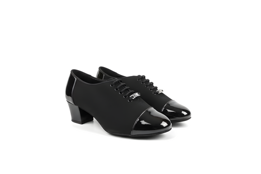 Women Patent+Canvas Dance Shoes – 55 mm Heel, Whole Sole - Latin & Ballroom Practice upscaled