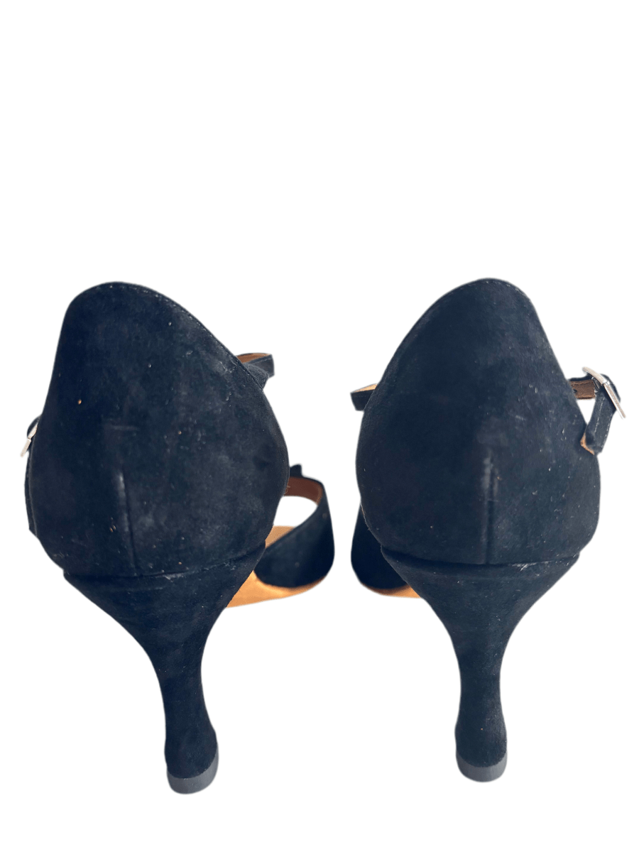 WV 1405 Women’s Black Suede Latin Dance Shoes – T - Strap, 7.5cm Heel - Wedance Vibe - Wedance